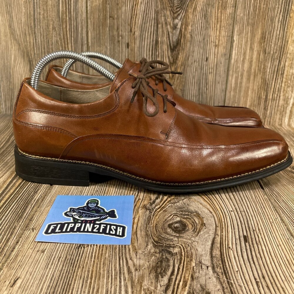 Florsheim Comfortech Leather Oxford Shoes Size 10D Bike Toe Model 11256-200